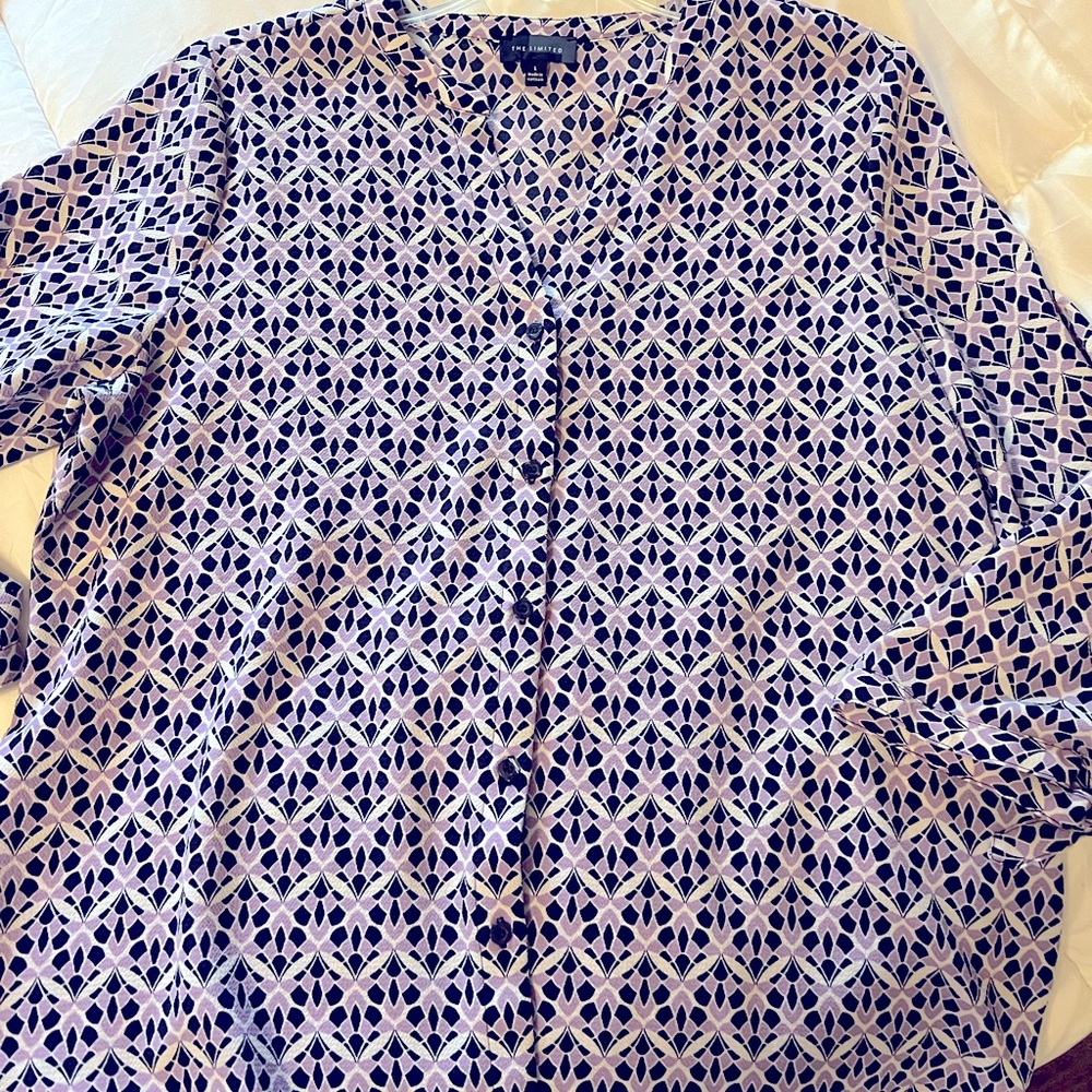 🎃🎃 The Limited button up blouse tie sleeves size L
